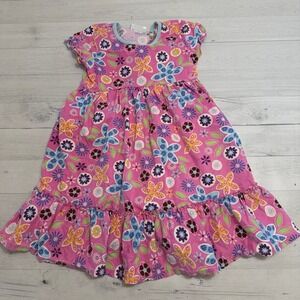 Hanna Andersson girls pink floral cotton dress 110/5